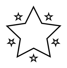 Canvas Print - stars line icon illustration on transparent background