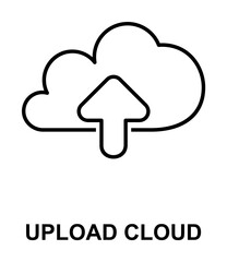 Sticker - opload cloud icon illustration on transparent background