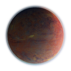 Wall Mural - arid planet. exoplanet with red surface. mars planet globe.
