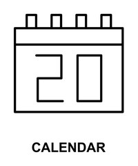 Wall Mural - calendar icon illustration on transparent background