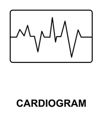 Poster - cardiogram icon illustration on transparent background