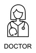 doctor line icon illustration on transparent background