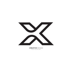 Poster - Modern letter X K or K X creative line art minimalist logo