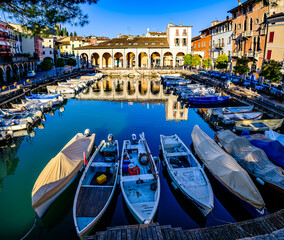 Wall Mural - old Town and port of Desenzano at the Lago di Garda