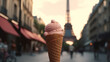 delicious french ice cream in Paris Generative AI