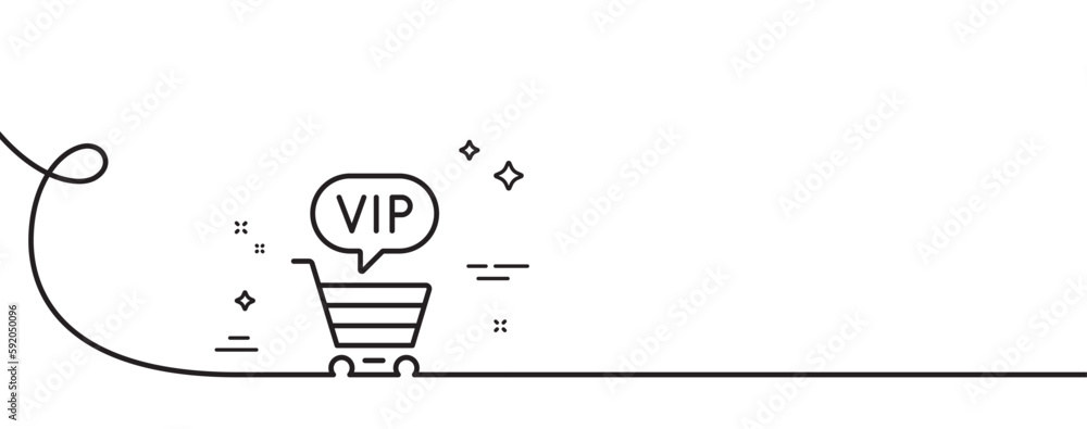 Vip Shopping Sign Vector de Stock Vip shopping cart line icon. Continuous one line with ...