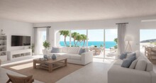 Luxury Living By The Sea: An Inside Look At A Coastal Mansion In Ibiza, Spain Generative Ai