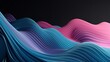 An artistic background featuring a silk fabric-like texture and a 3D wave pattern in shades of purple, blue, and indigo. Generative ai