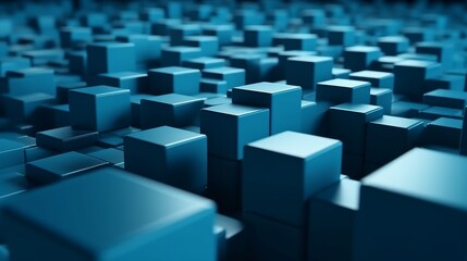 Poster - Cube patterns, black background, abstract background, shiny metal, matte metal, red and blue metal background, Generative Ai
