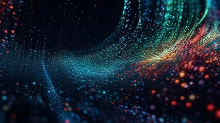 Fototapete - Gravitational Waves of Blue Exploration: Widescreen Cosmic Background of the Future: Generative AI