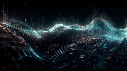 Aufkleber - Gravitational Waves of Blue Exploration: Widescreen Cosmic Background of the Future: Generative AI