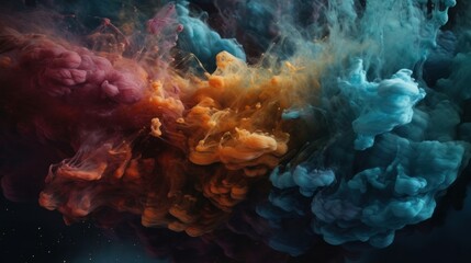 Wall Mural - a close-up shot of a colorful nebula, with stars and gas clouds shining brightly in the background -