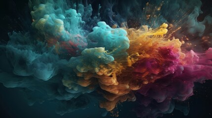 Wall Mural - a close-up shot of a colorful nebula, with stars and gas clouds shining brightly in the background -