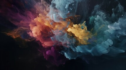 Wall Mural - a close-up shot of a colorful nebula, with stars and gas clouds shining brightly in the background -