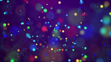 Wall Mural - awesome bg with magic particles fly in air, bokeh effects, dof. glowing multi-colored particles circ