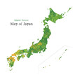 おしゃれな日本地図、絵の具の飛沫　スパッタリングテキスチャー