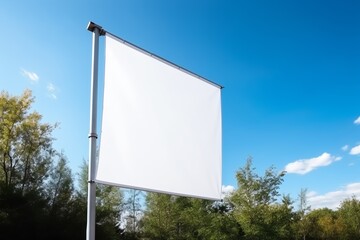 Blank billboard. Mockup. Blank banner. Outdoor billboard mockup, outdoor advertising poster with city and sky background. Generative AI