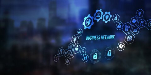 Wall Mural - Internet, business, Technology and network concept. Online Business Network. 3d illustration