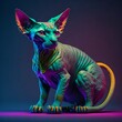 Neon sfinks. Generative AI