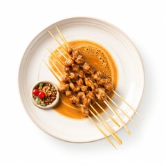 Wall Mural - The skewers and sauce on the plate