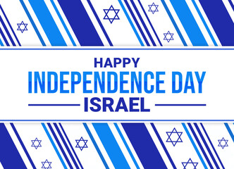 Wall Mural - Happy Independence Day Israel colorful blue background with shapes and text. Israel Day of Independence wallpaper