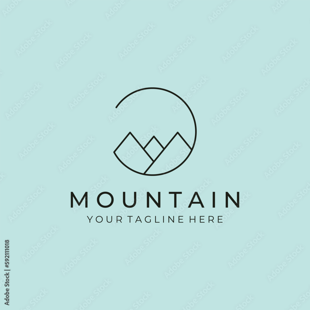 line art minimalist mountain logo inspirations Stock Vector | Adobe Stock