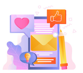 Wall Mural - online business correspondence. message in chats and dialogs. interface for instant messengers, soci