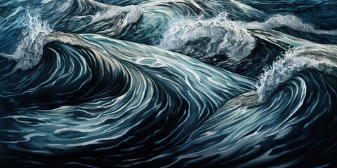 Wall Mural - lake waves' texture as the wind is blowing across it generative ai