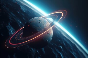 Wall Mural - close up space scene with planets, stars and galaxies. space galaxy background with planet and aster