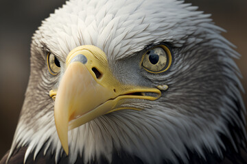 Wall Mural - Generative AI image of the bald eagle, one of animal that has been listed under the endangered species.
