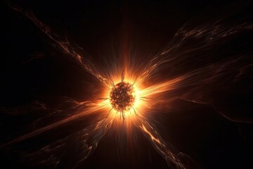 Wall Mural - close-up of a star, with its burning light and energy visible, created with generative ai