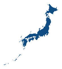 Wall Mural - Japan map blue color with Okinawa Islands.	