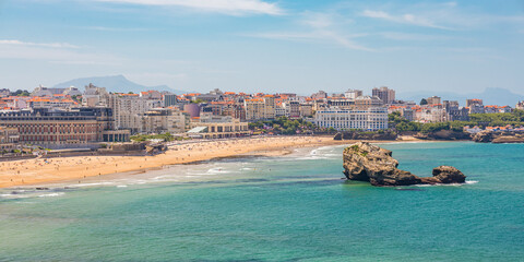 Wall Mural - Biarritz city and its beaches of the Atlantic ocean, France