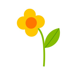 Wall Mural - cute yellow flower icon