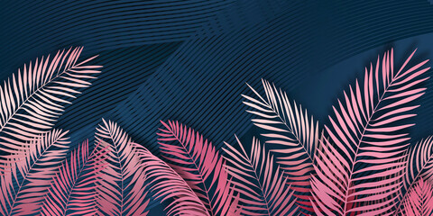 Wall Mural - wallpaper leaves of palm trees. Image for photo wallpapers. Background with palm leaves.