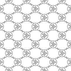 Wall Mural - Circle with Artificial Neural Network vector line seamless pattern