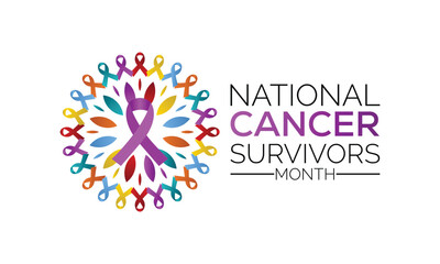Wall Mural -  National Cancer survivors day is observed every year in June. banner design template Vector illustration background design.