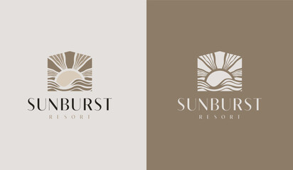 Poster - Sunset wave Logo Template. Universal creative premium symbol. Vector illustration