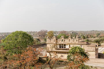 Canvas Print - Detail of the Jahangir Mahal Palace in Orchha, Madhya Pradesh, India.