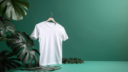 Wall Mural - Mockup of t-shirt on colorful background