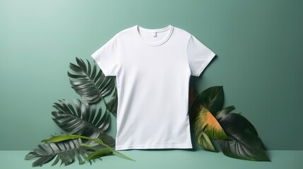 Wall Mural - Mockup of t-shirt on colorful background