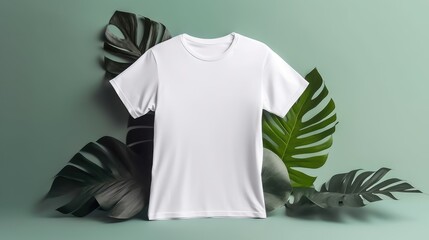 Wall Mural - Mockup of t-shirt on colorful background