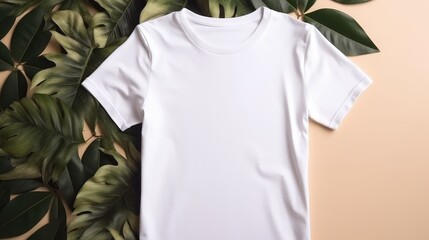 Wall Mural - Mockup of t-shirt on colorful background