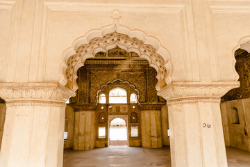 Wall Mural - Detail of the Jahangir Mahal Palace in Orchha, Madhya Pradesh, India.