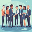 © WS Studio 1985 - group of business people standing together. generative ai