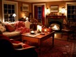 © Felix - cozy evening in a New England home with a traditional living room.