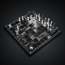 Chessboard With Pieces. For Inspiration, A Challenge, Leadership, Strategy, Business, And Success, Use A Chess Piece On A Chess Board Game. Generative Ai