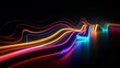 3d rendering abstract background of colourful neon line