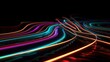 3d rendering abstract background of colourful neon line