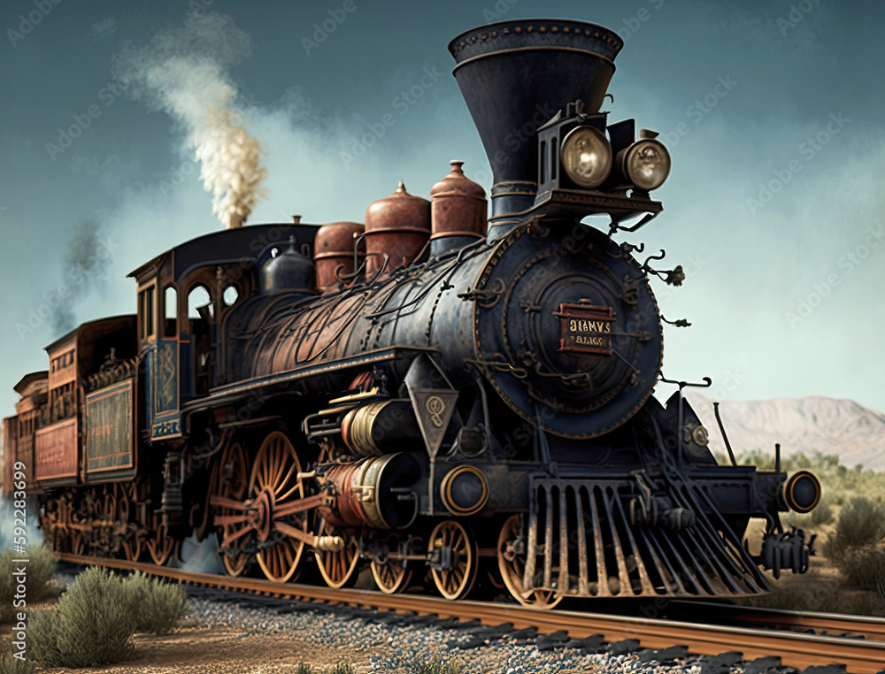 Frontier Train Train Old West Historic western frontier pioneer railroad train ...